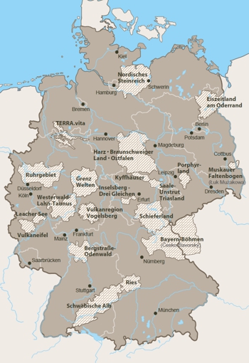 Karte Geoparks in Deutschland